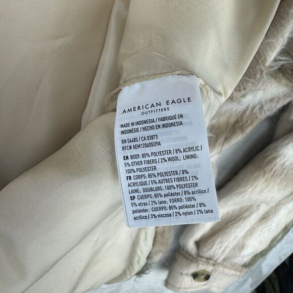 Y2k American Eagle Brushed Plaid Oversized Shacket Shaggy‎ Jacket Size Medium M - Picture 8 of 13